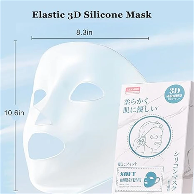 3D Silicone Face Mask Reusable Silicone Facial Mask Cover Moisturizing Prevent Evaporation Holder Fresh-keeping Face Sheet