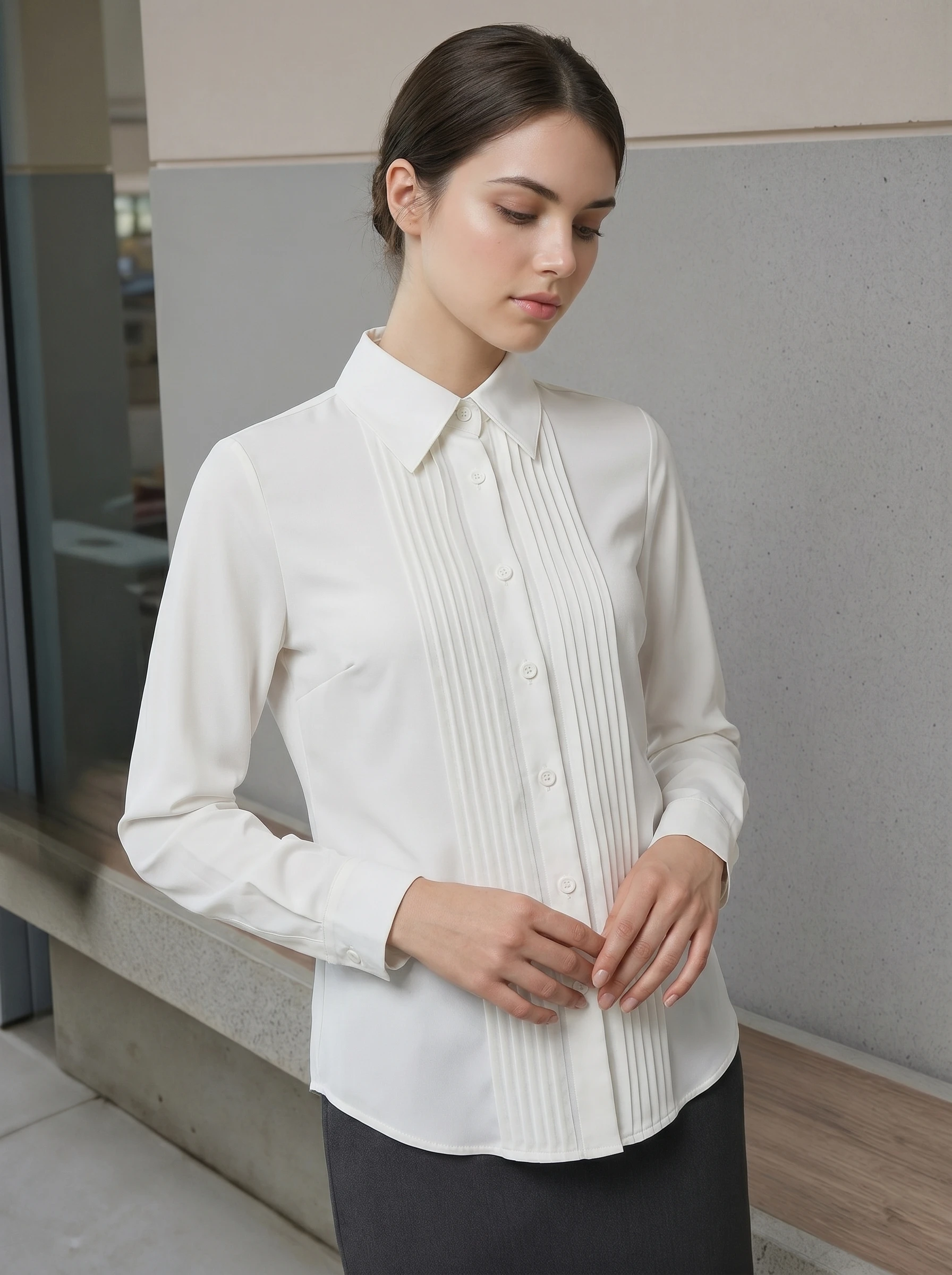 Camisa Plissada Feminina Gadin - Men'S Formal Style avaliação e preço