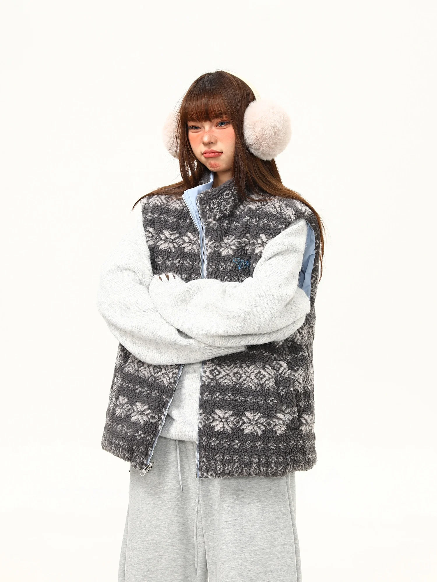 

Wild Azizi женский двусторонний бархатный хлопковый жилет из ягненка, зимний модный воротник-стойка, модная молния с цветочным принтом