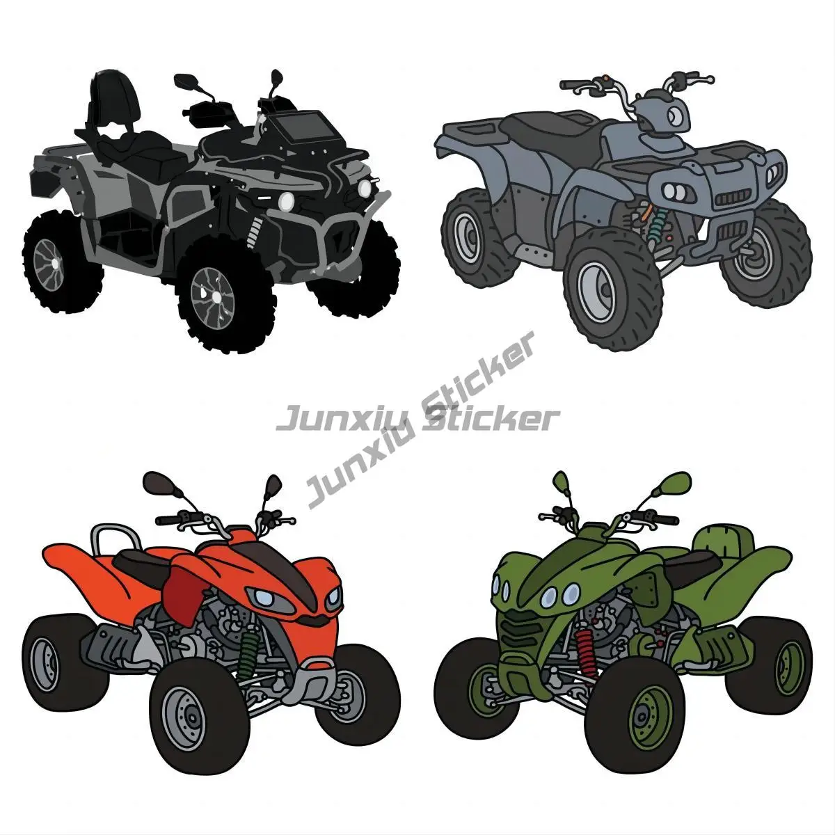 

ATV Vinyl Decal Waterproof Anime DIY Car Stickers Scratch-proof Window Trunk Vehicle Decoration Scratch-Proof Sunscreen