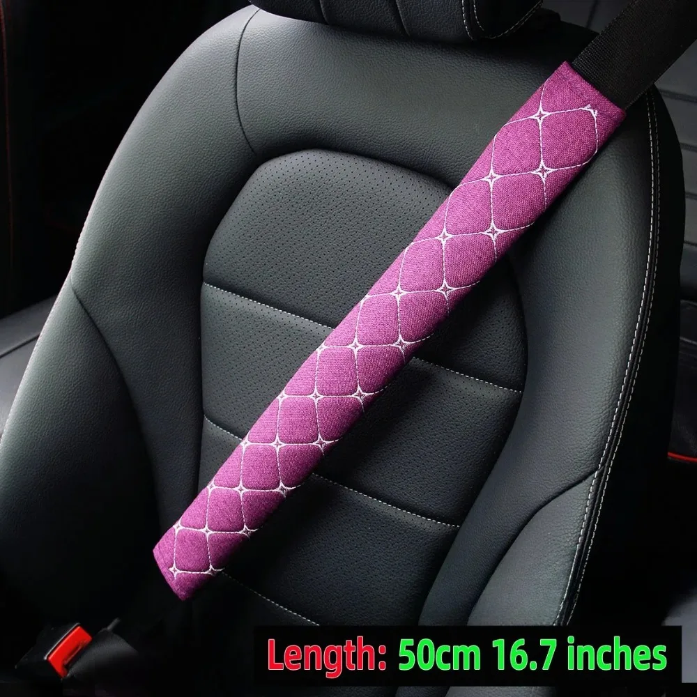 

1 дышащая ткань с вышивкой, ремень безопасности для грузовика, автомобиля, ремень безопасности, защита плеч, 50 см, 16,7 дюйма, принадлежности для салона автомобиля, черный