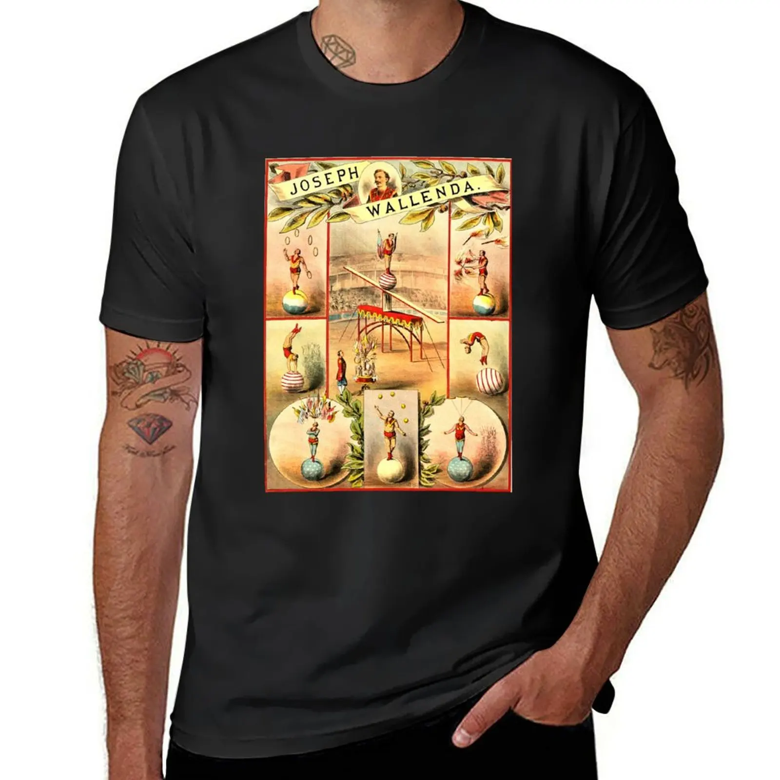 

Circus ~ Joseph Wallenda ~ Highwire ~ Aerialist 1884 Circus Poster T-Shirt kawaii clothes sublime sweat shirts, men