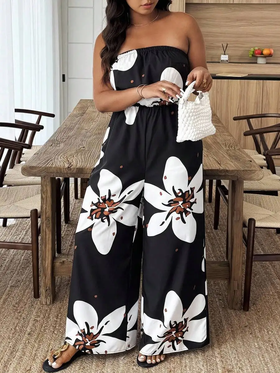 Mono sin tirantes de talla grande, de moda para el verano