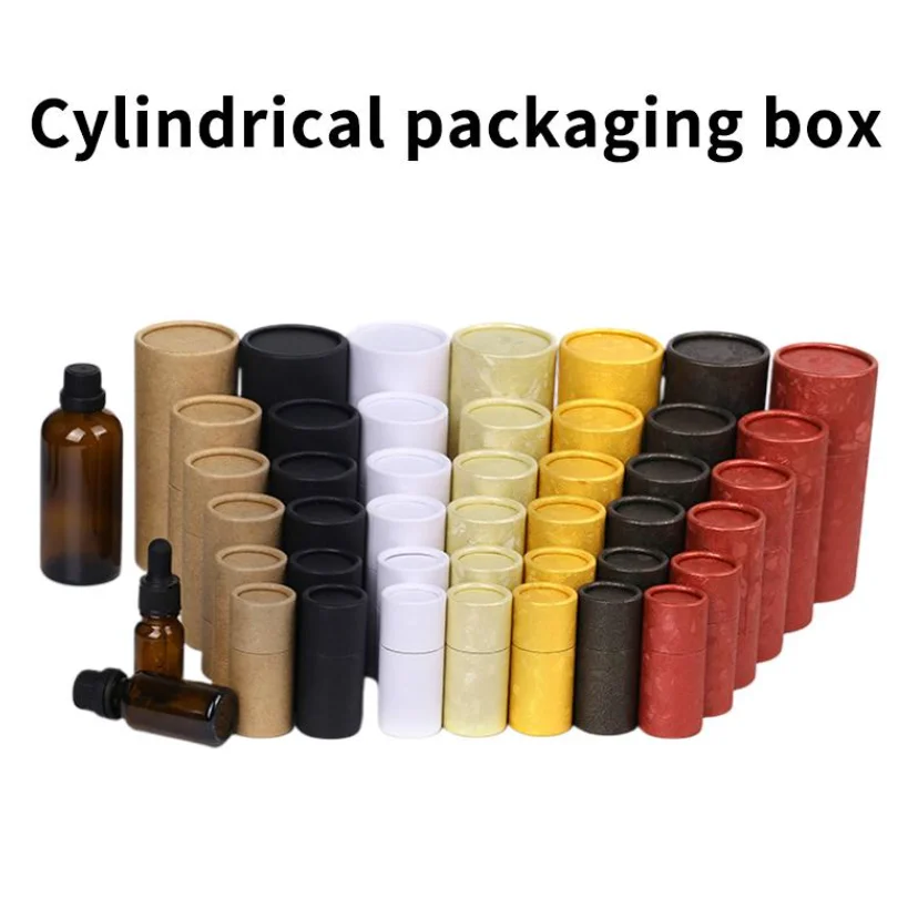 Kraft Paper Cylinder Tube for Essential Oil Bottles 10ml 20ml 30ml Recyclable Packaging Jar for Travel or Home Use
