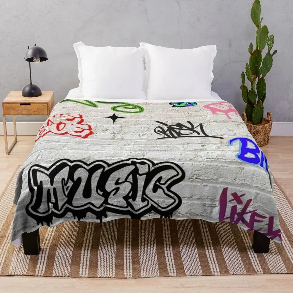 

Graffiti Throw Blanket Soft Warm Blanket Gift for Men Women Adults