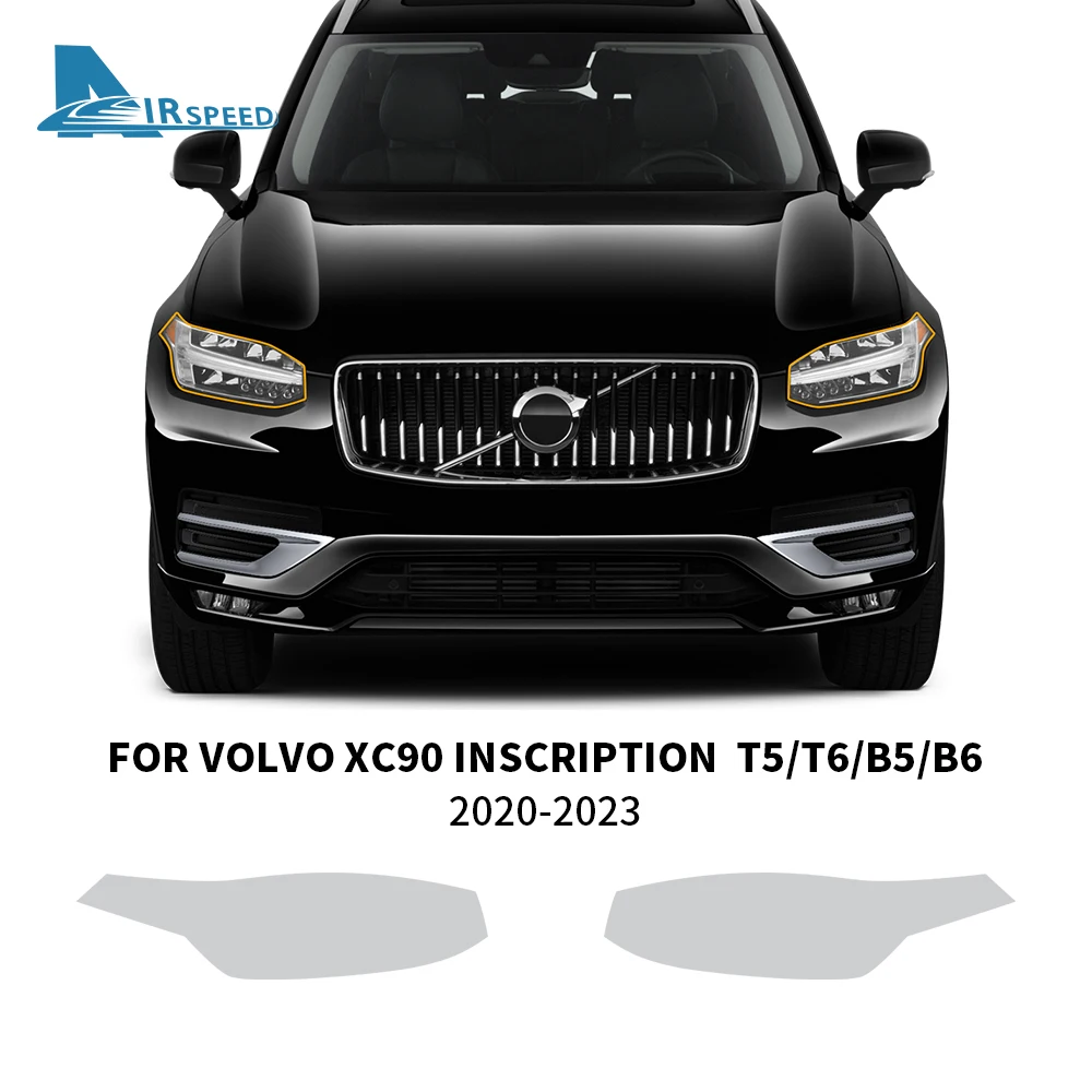 AIRSPEED for Volvo XC90 INSCRIPTION 2020-2023 T5 T6 B5 B6 Car Transparent Pre Cut PPF Paint Protection Film TPU Headlight Film