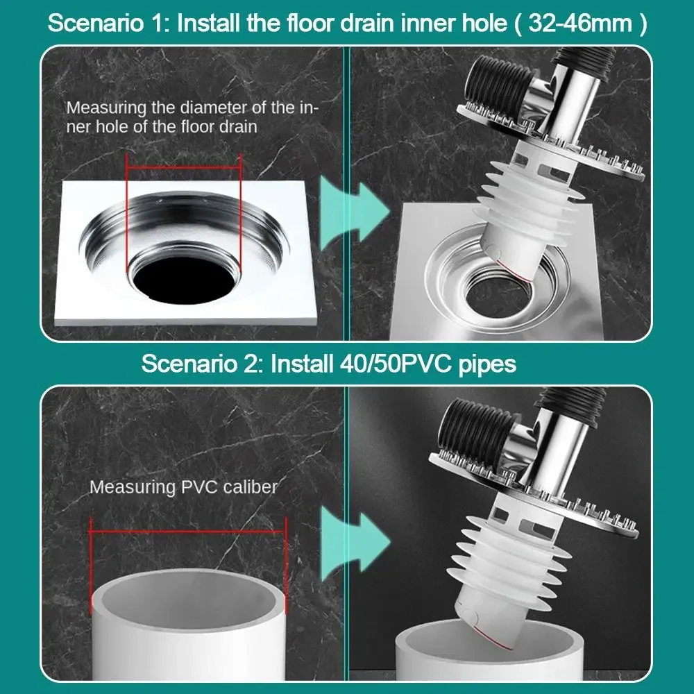 Snap Joint Washing Machine Floor Drain Cover Insect Prevention Anti-Overflow Multifunctional Tee Connector Double Purpose
