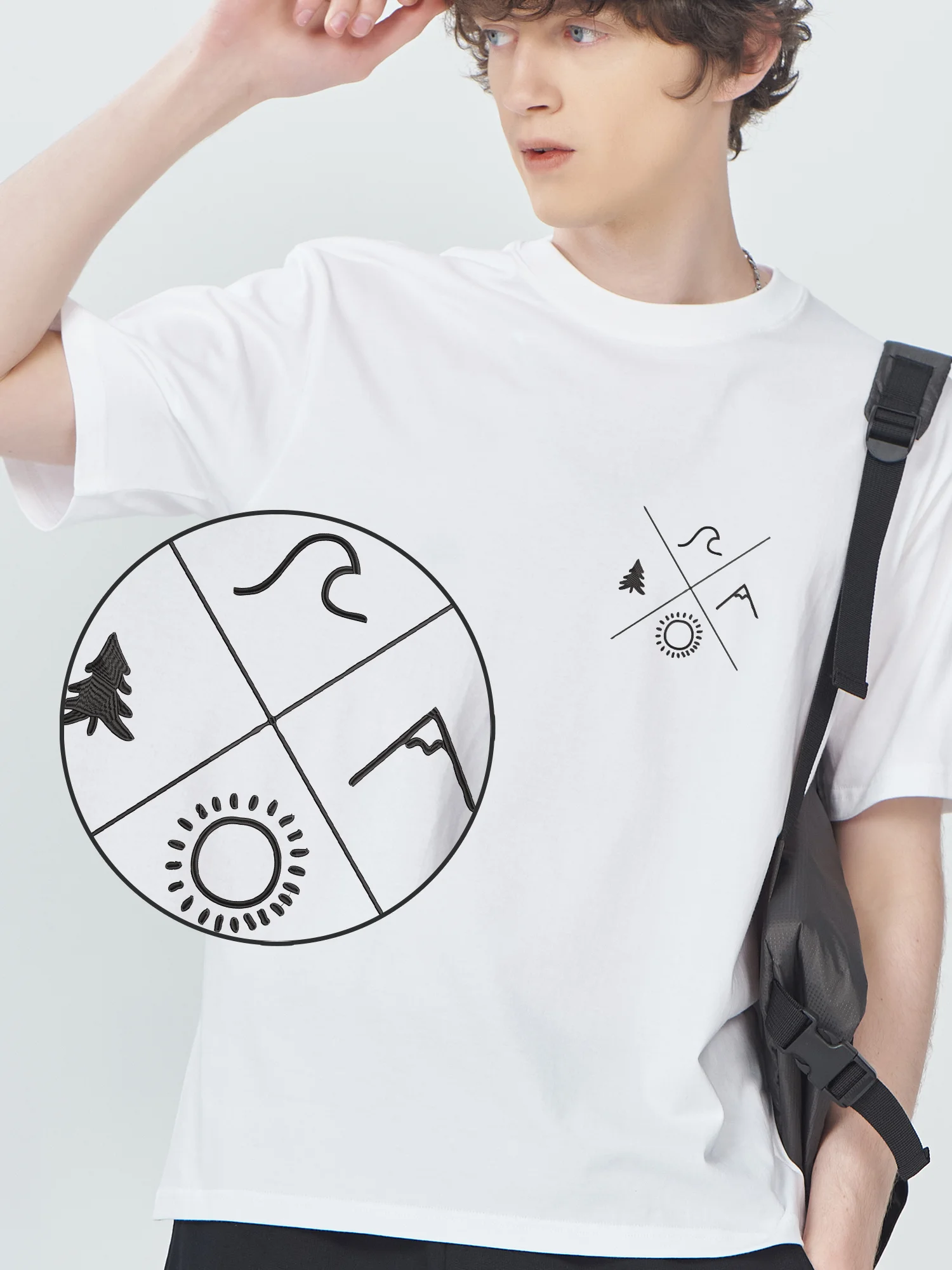 

Cross Nature Pattern Embroidered T-Shirt Tops for Men Women Unisex High Quality Fashion Casual Comfortable Short Sleeve