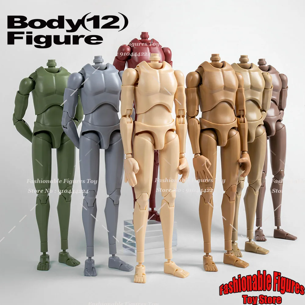 PART2PARK 1/6 Men Soldier Body Flexible Narrow Shoulders Joints Artist Art Painting Anime Model 12Inch Action Figure  Doll Toys