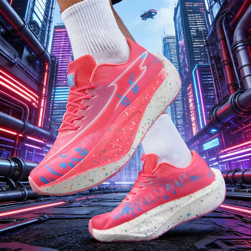 

Мужские и женские светящиеся в темноте кроссовки с сетчатым верхом, мягкой подошвой и карбоновой пластиной для легкости и воздухопроницаемости