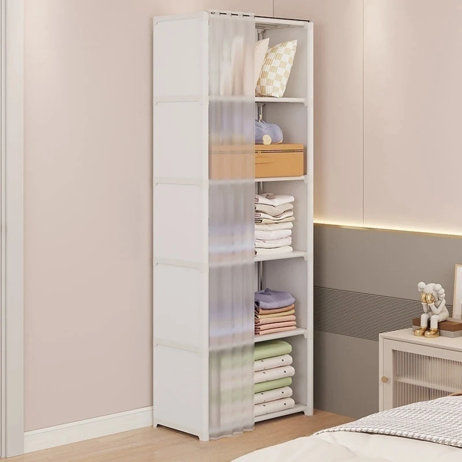 High Capacity Dustproof Multipurpose Household Multi-layer Wardrobe Partition Rack Cabinet