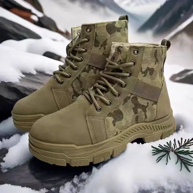 

New Mens Leisure Boots Fashion Canvas Tactical Boot High Quality Outdoors Hiking Boots for Man Comfort Work Shoes Zapatos Hombre
