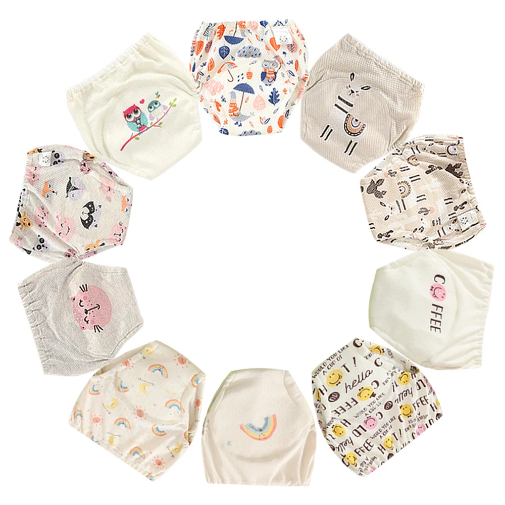 10pcs Newborn Training Pants Cotton Thin Summer Baby Widen Shorts Washable Boy Girl Cloth Diapers Reusable Nappy Infant Panties