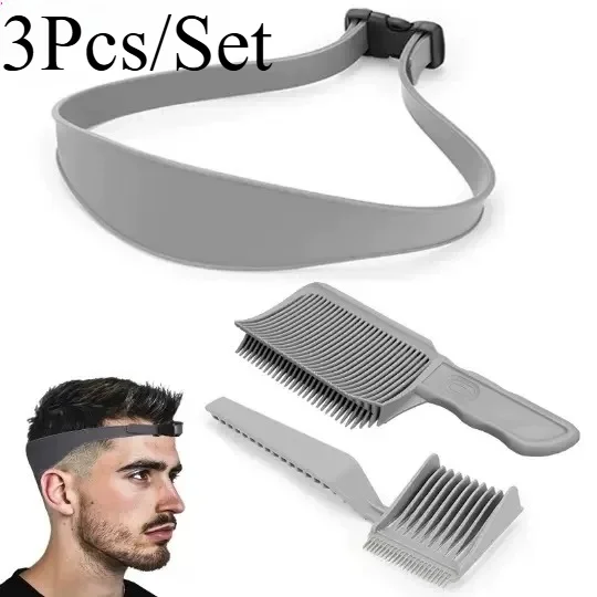 Professionele verstelbare haartrim-gidsset, neklijn-scheersjabloon, doe-het-zelf-haarknipsysteem, gereedschap voor mannen (3 stuks/set)