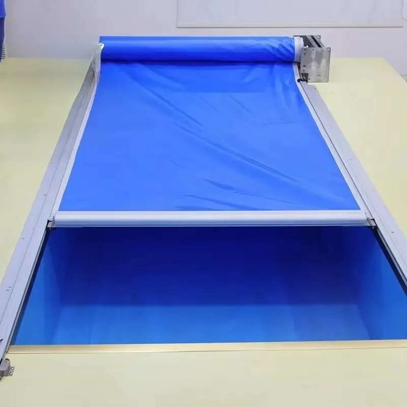 2026Automatic PVC Inground Pool Safety Cover UV Shielding Dust Retractable Swimming Pool Protection
