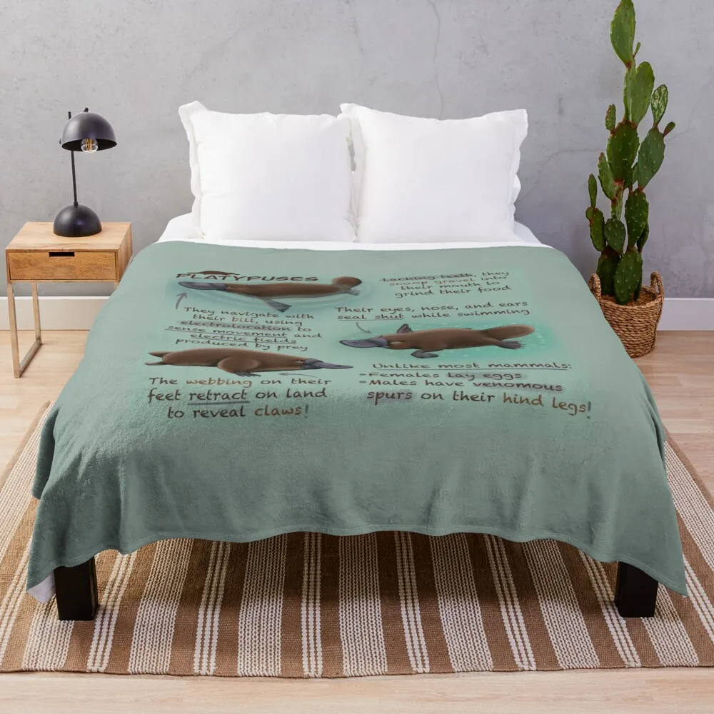 

Platypuses Fun Facts Throw Blanket Baby Nap Large Sofas Blankets
