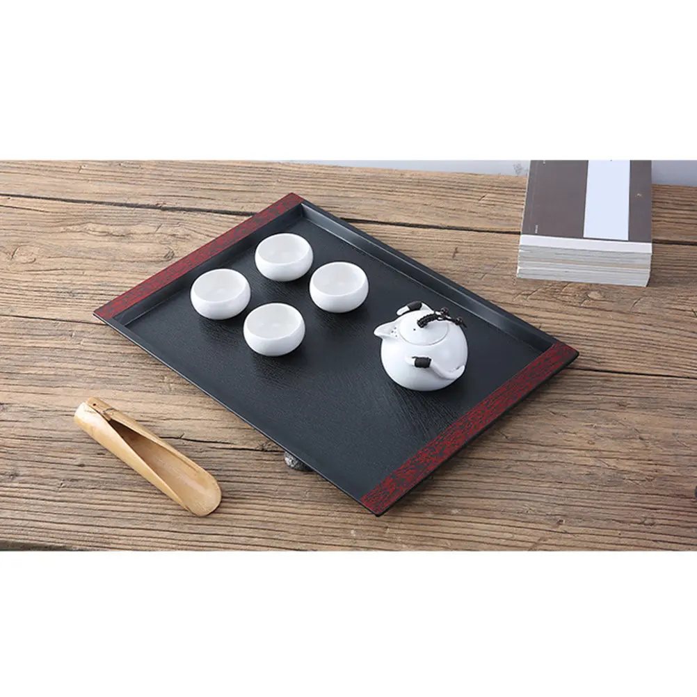 Modern Polypropylene Serving Tray with Ergonomic Handle Spill-Proof Edge Design for Dessert Cheese Platter Tea Coffee Fruit