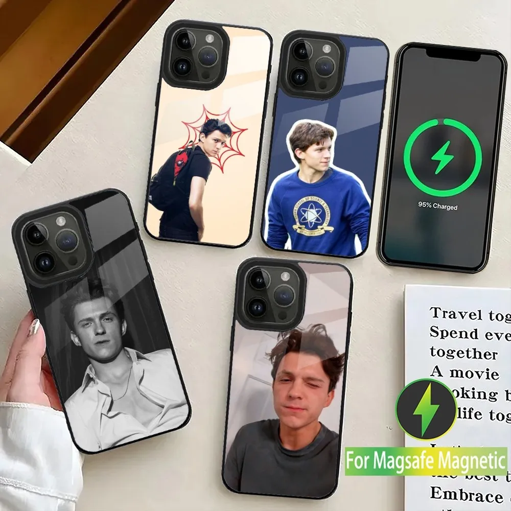 Actor T-Tom H-Holland Phone Case For iPhone 16,15,14,13,12,11,Plus,Pro,Max Mini Magsafe Magnetic Wireless Charging