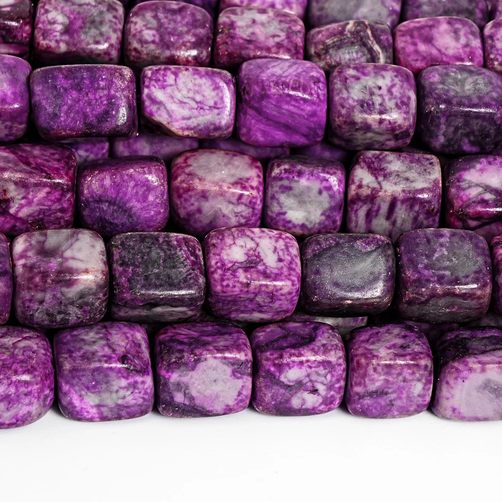 9x7mm Purple Simulated Sugilite Square Cushion Beads Polished Sugar Cube Loose Beads for Jewelry Making DIY Bracelet Necklace