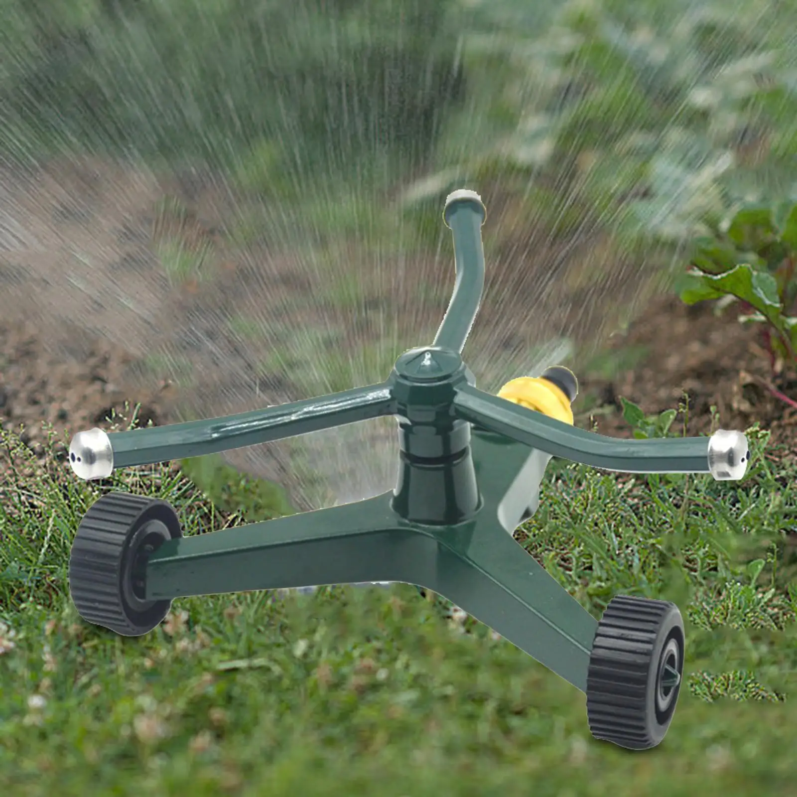 Garden Sprinkler Household 3 Arms Sprayer Automatic Rotary Metal Sprinkler for Garden Outdoor Watering Agricultural Irrigation