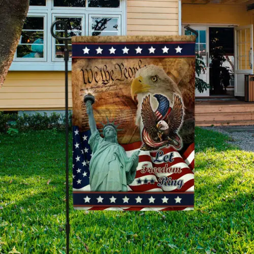 Let Freedom Ring American Liberty Statue American Flag Garden Flag AAL HHM WZZ yyi