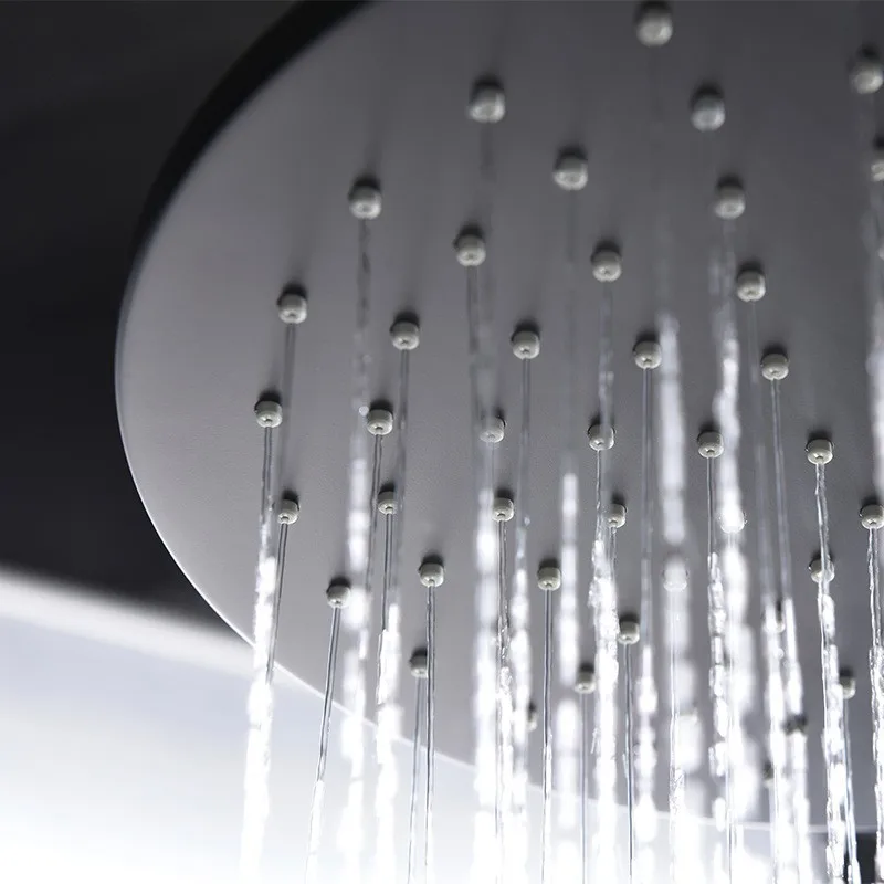 Stylish Black Embedded Shower System with 3 Water Modes