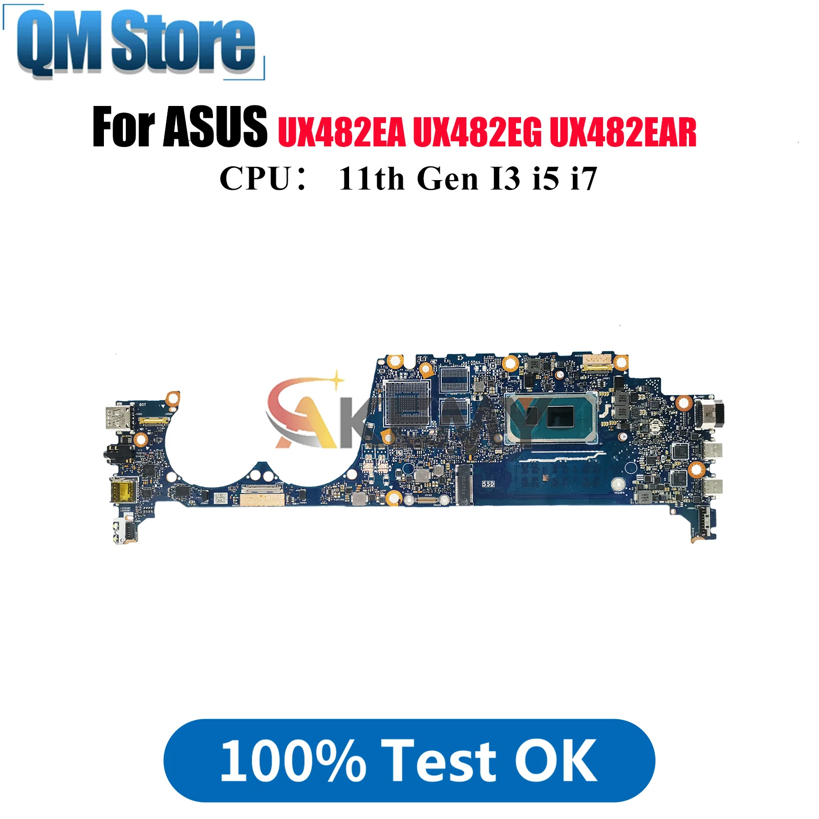 

UX482EA Laptop Motherboard For ASUS UX482EG UX482EA BX482E UX482EAR UX482E BE482E UX482EGR UX4100E Mainboard 11th Gen I3 i5 i7 U