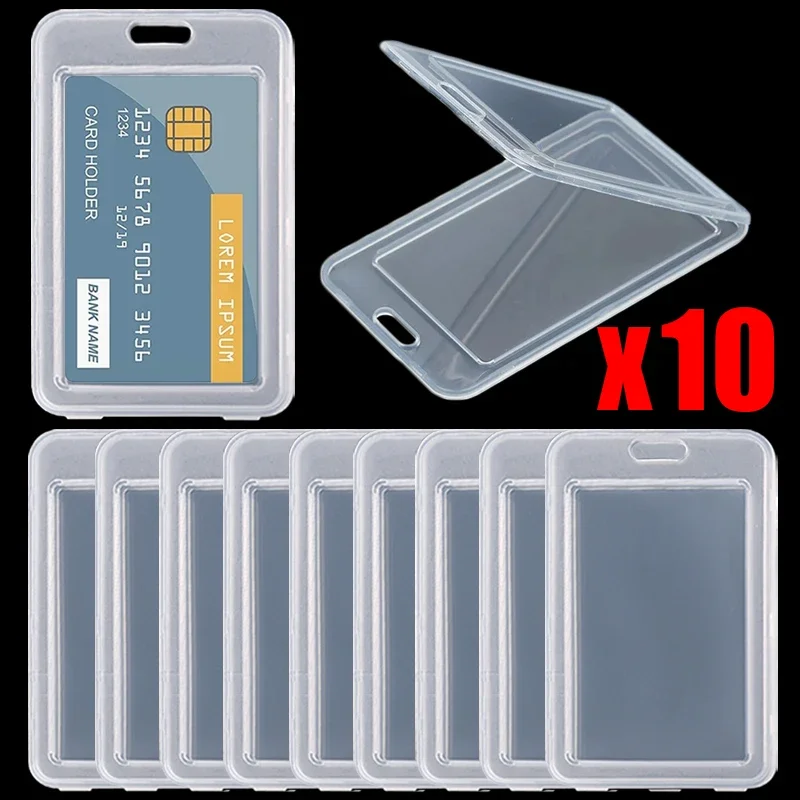 1-10Pcs Waterproof Transparent Card Cover Rigid Plastic Bus Card Holder Case Business Credit Cards Bank ID Card Sleeve Protect