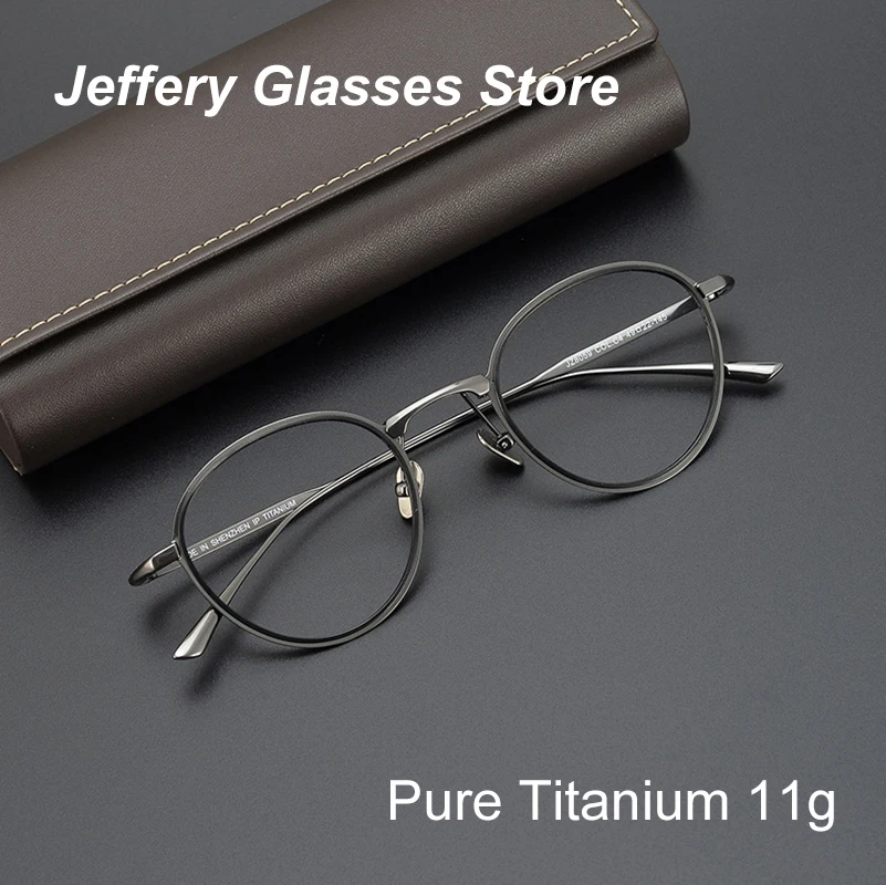 

2023 New Oval Ultralight Pure Titanium Glasses Frame Men 11g Prescription Eyeglasses Women Myopia Presbyopia Lenses Spectacles