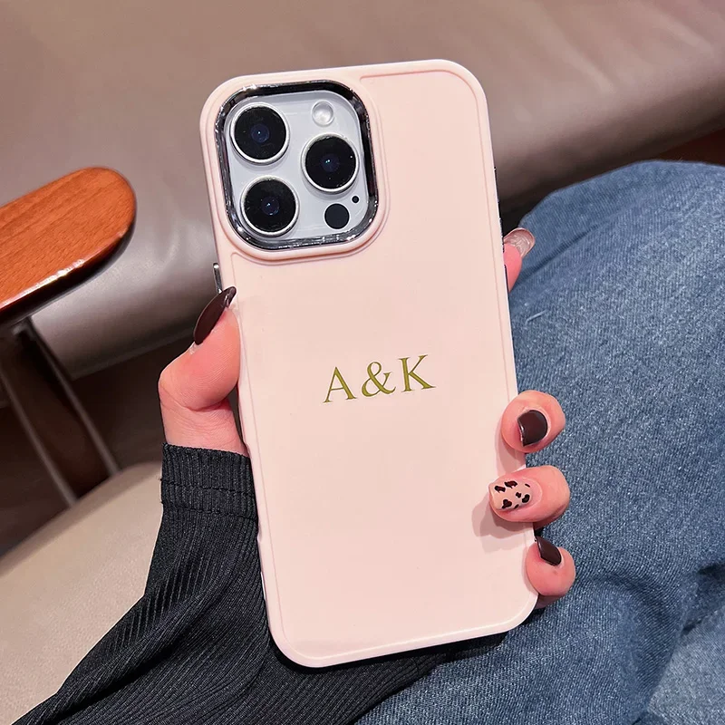 Funda de teléfono personalizada con iniciales DIY para iPhone 16 15 14 13 12 11 Pro Max X XS XR 7 8 Plus, funda suave a prueba de golpes