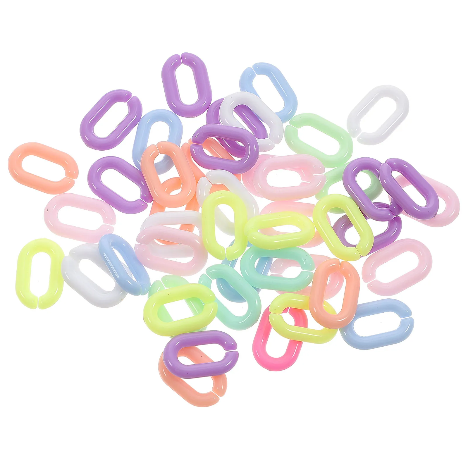Красочные 200 шт. акриловые соединительные цепи аксессуары для рукоделия открывающиеся пластиковые кольца для DIY ювелирных изделий быстрые разъемы
