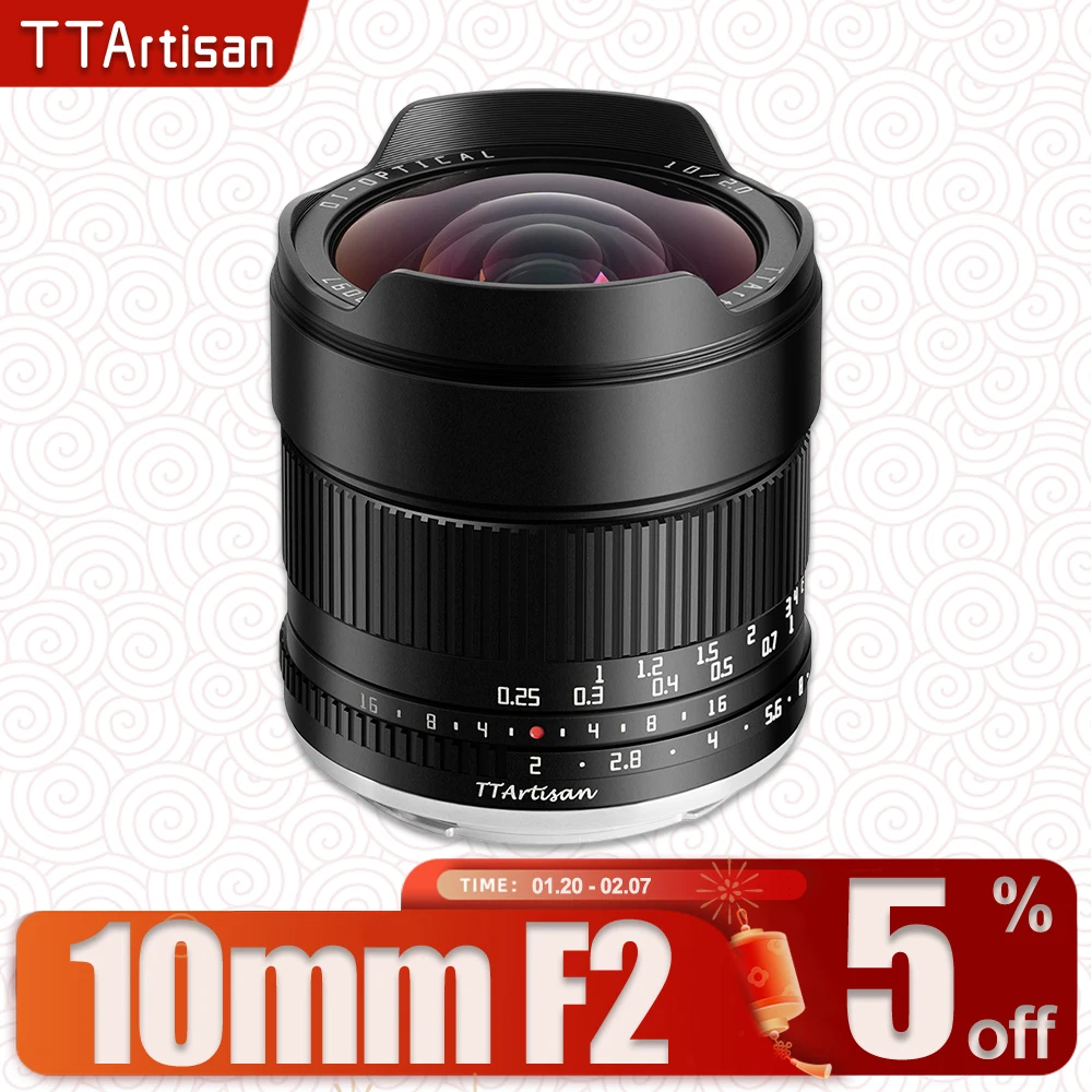 TTArtisan APS-C 10mm Ustensiles de cuisine ASPH 105 ° Ultra-grand Angle Objectif pour la photographie Appareil photo Sony E Fujifilm XF Nikon Z IL EOS R M43 Mount