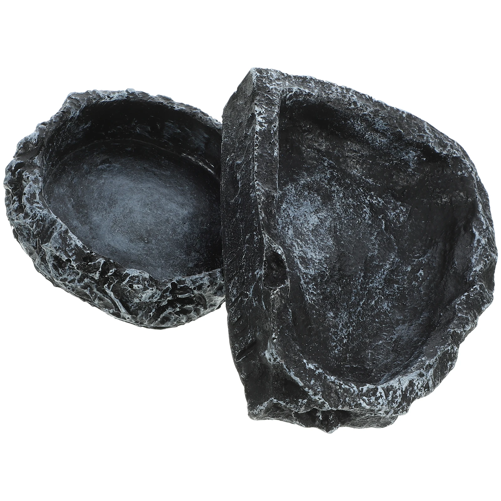 2Pcs Reptile Food Basin Sturdy Water Feeder Small Tortoise Snake Lizard Drinking Bowl Multi-Function Reptile Supplies