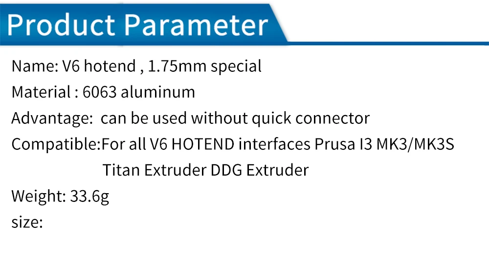 E3D V6 Hotend + Bimetall-Heatbreak für V6 Prusa Voron Remote Short Direct Heat Sink Range 1,75 mm für 3D-Drucker-Extruder – Detail 3