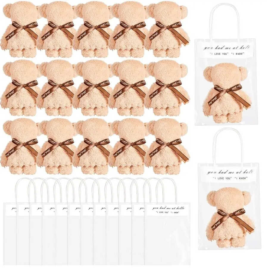 

Сувениры для детского душа Медведь Банное полотенце Подарок Мягкие коралловые флисовые полотенца для рук с сумками для свадьбы Выпускной День святого Валентина Хрещение ребенка Bi