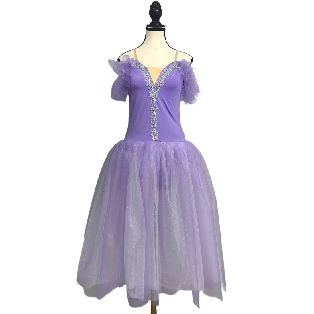 Purple Giselle Romantic Ballet Tutu Ballerina Costumes Girls Women Fairy Performance Clothing Kid Professional Ballet Long Dress