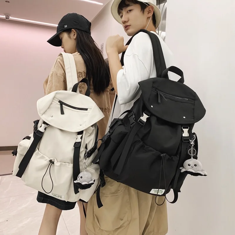 

Backpack Street Style Unisex Casual High-Capacity Backpack Bookbag Workwear Style Travel Backpack Drawstring Student Backpack