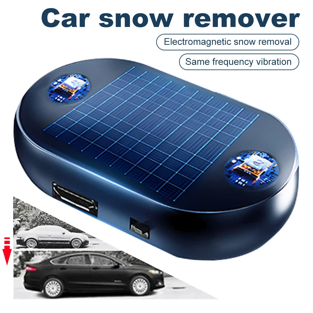 Solar Antifreeze Electromagnetic Car Snow Removal Device Antifreeze Snow Removal Car Window Glass Defogging Defrosting Deicing