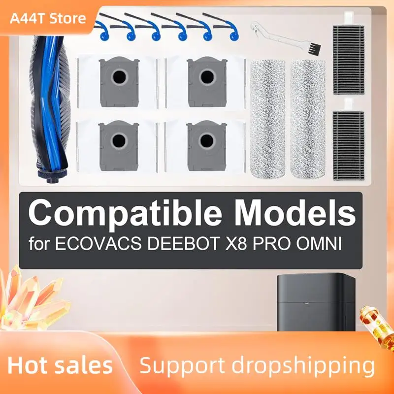 A44T For Ecovacs Deebot T80 Omni Robot Vacuum Cleaner Main Side Brush Hepa Filter Dust Bags Accessories