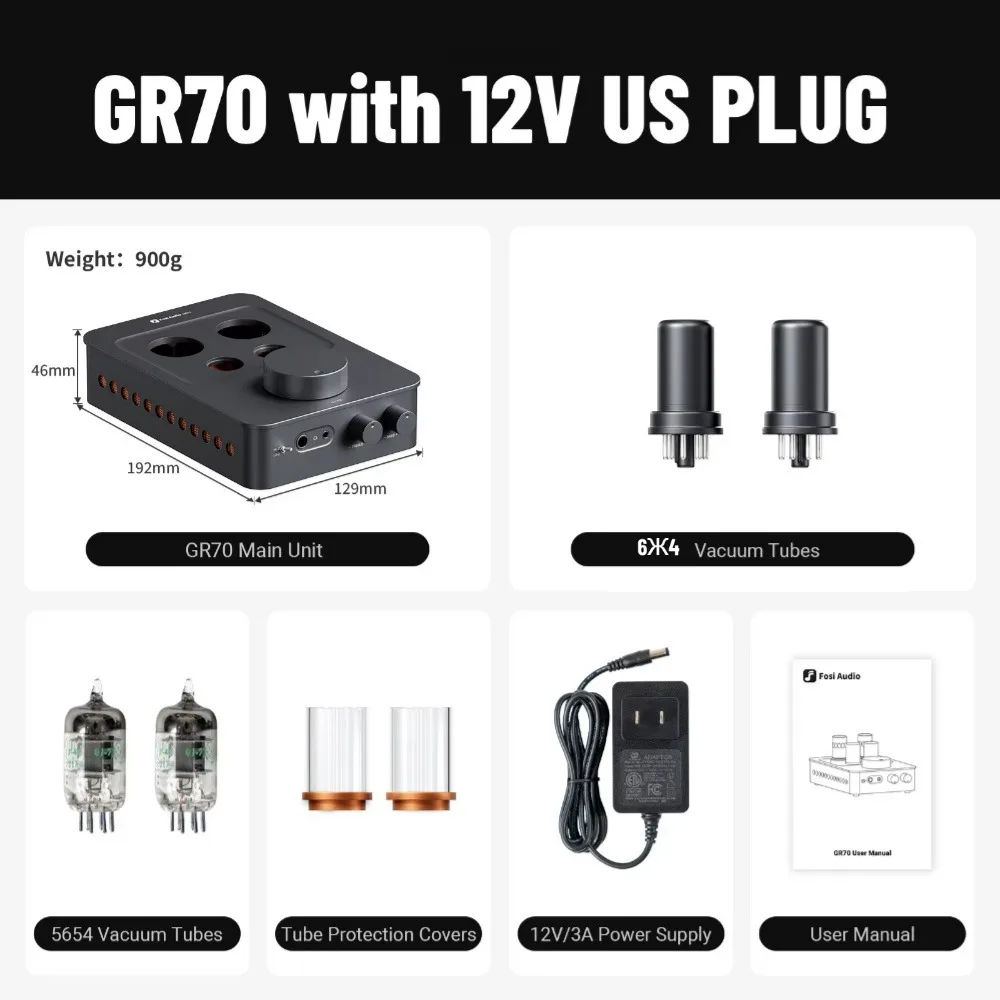 Fosi Audio GR70 クラスA真空管ヘッドホンアンプ