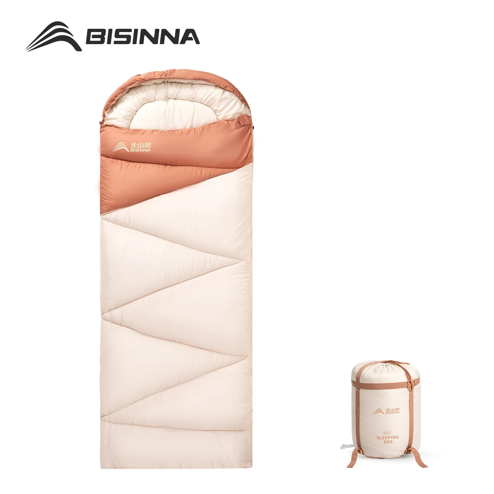 BISINNA Camping Sleeping Bag Ultralight 4 Season Warm Envelope Backpacking Cotton Sleeping Bag for Outdoor Traveling Hiking