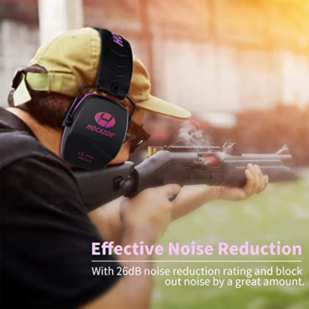 ZOHAN Safety Ear Protection Shooting Earmuffs Hearing Protecter Passive Noise Reduction Muff Set for Hunting Shooting NRR 26dB