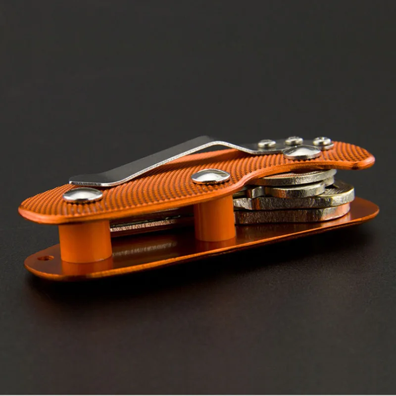 Key Holder Organizer Compact Aluminum Key Holder Clip Folder Keyring Outdoor Multi EDC Function Pocket Tool