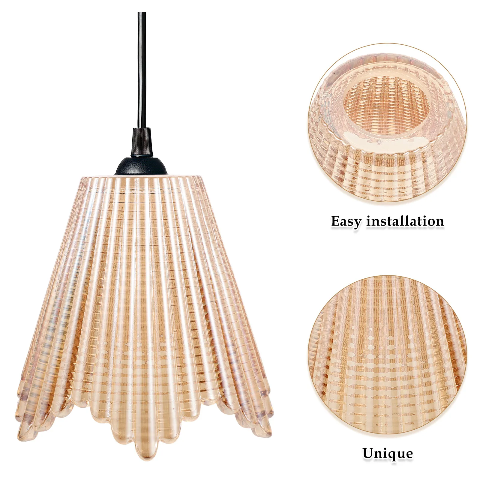 Brown lamp shade replacement for homeowners to create comfortable lighting, cone glass shade 1.65 fitter