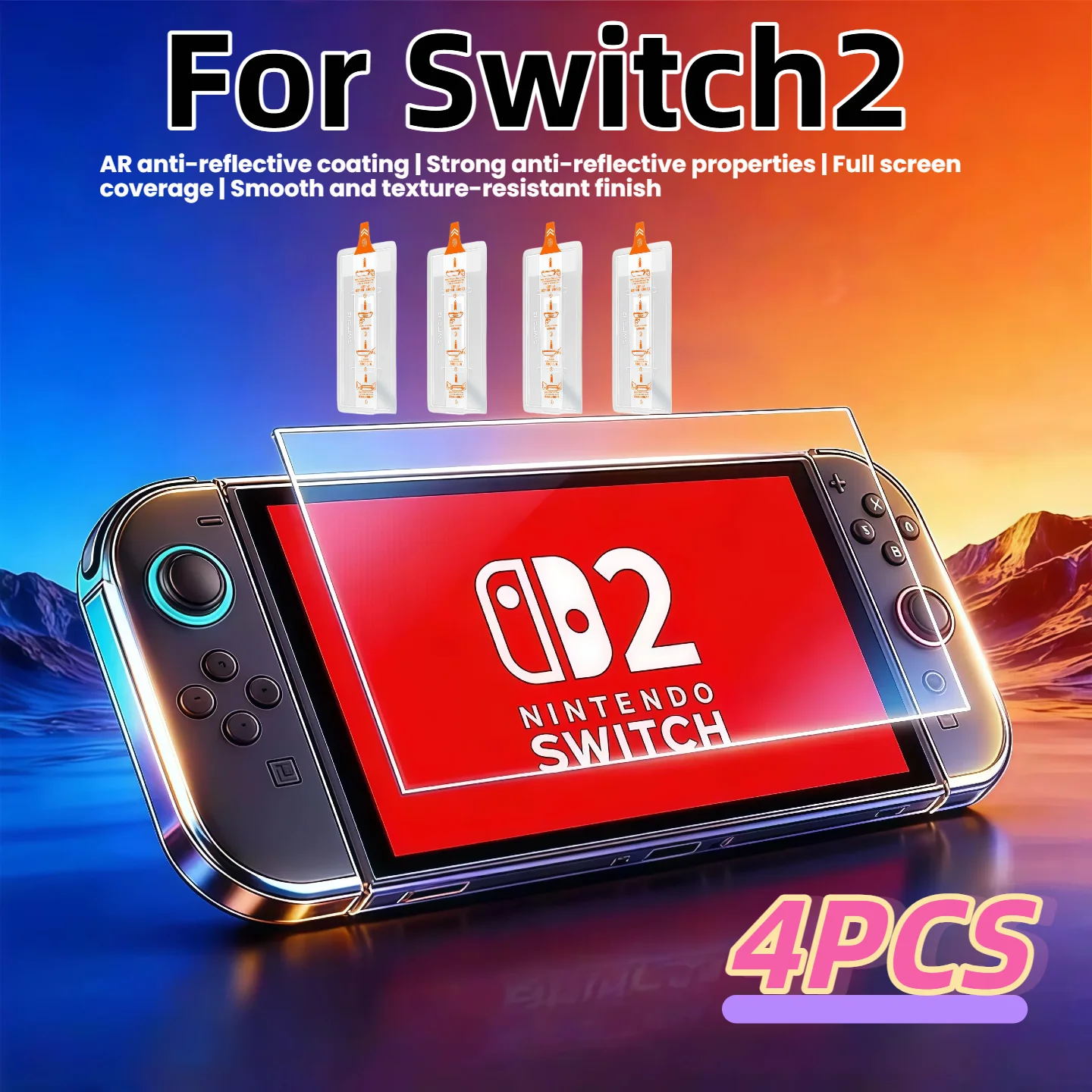 

Комплект из 4 защитных стекол для Switch 2, 7,9 дюйма, твердость 9H, защита от царапин, без пузырьков, без пыли