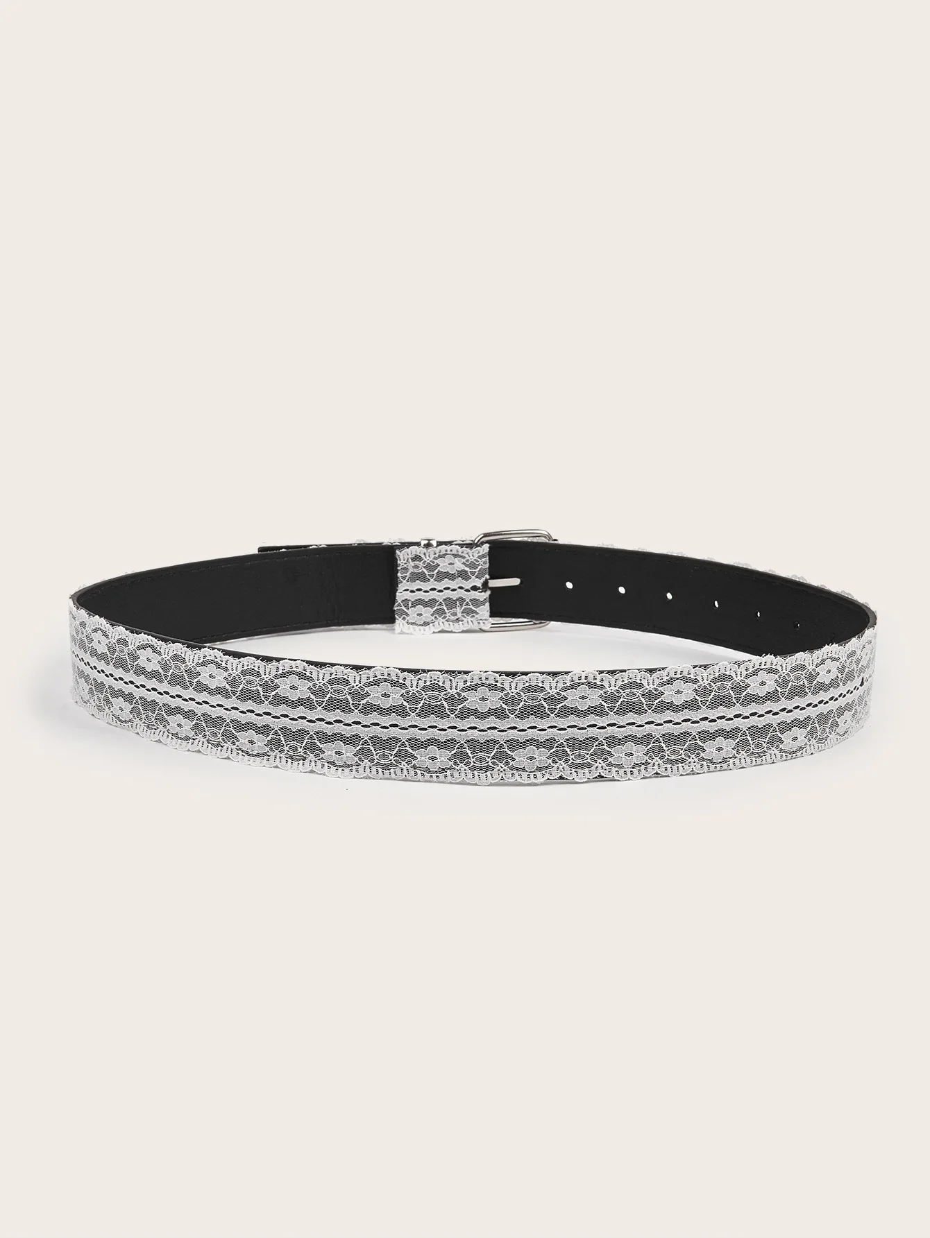 Beautiful Lace Waist Belt Leather Decor Accessory Gift Lace Waistband White Floral Casual Waist Strap Fashion Accent for Women