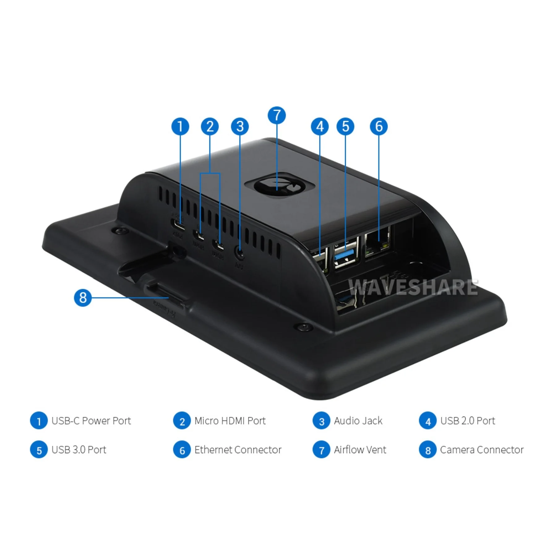 Pantalla táctil capacitiva de 7 pulgadas para Raspberry Pi con funda protectora Interfaz DSI 800 × 480