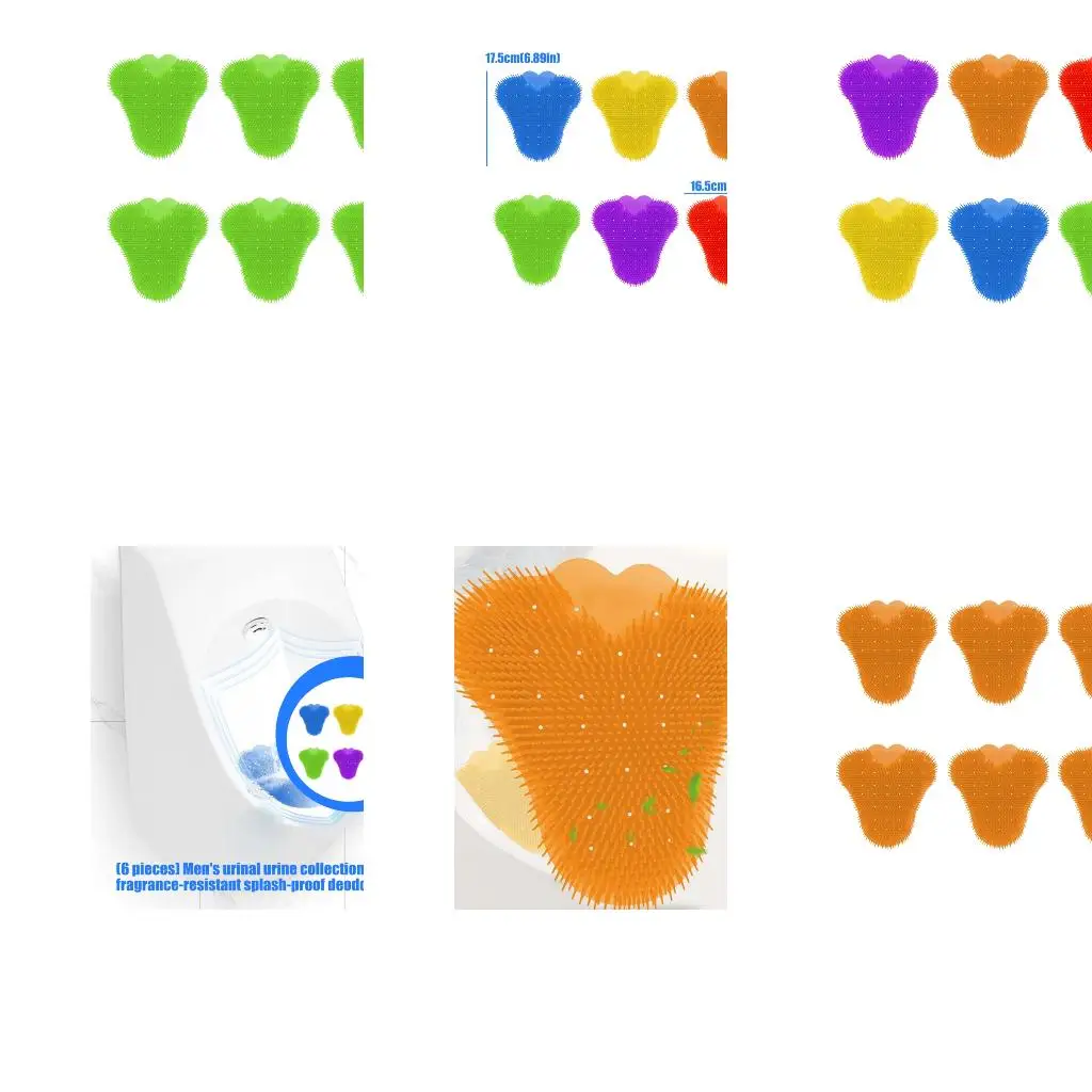  Easy Use Blue Urinal Screen Anti-Splashes Triangles Splashes Guard Anti-Clog Deodorizing Urinal Filter Public Restroom