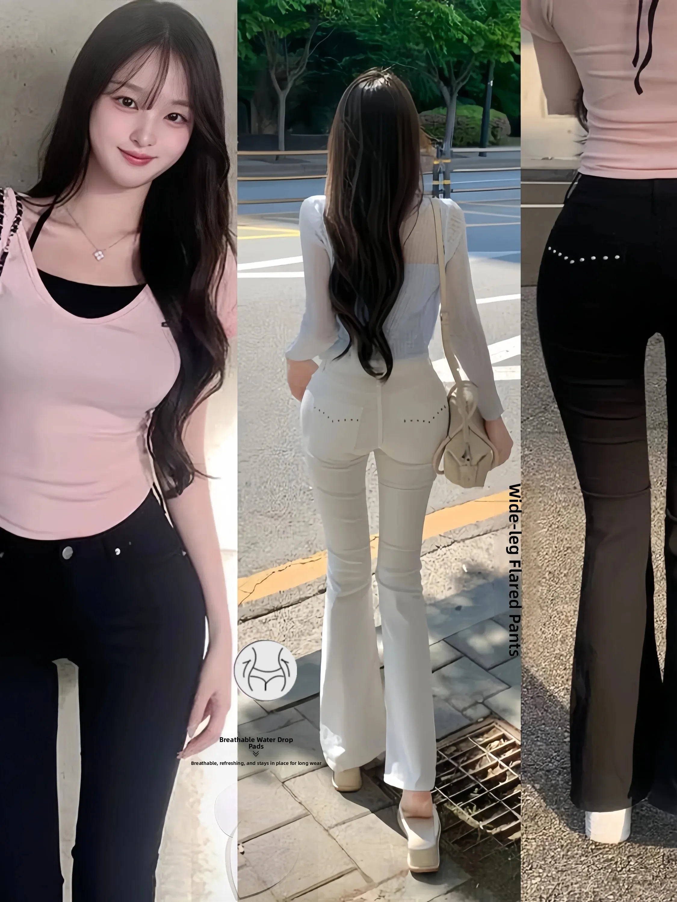 Chic Comfortable Low Waist Denim Jeans Women's Fashion Trendy New Arrival Simple Design Bell Bottoms with Rivets Hip Enhancing