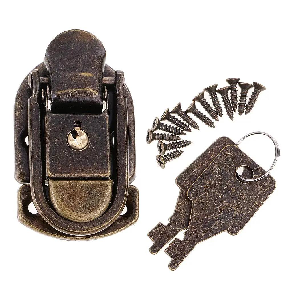 Chinese Classic Padlock Lock Zinc Alloy Vintage Metal Padlock Decorative Jewelry Box Lock for Handbag Diary Crafts
